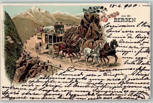 Postkutsche Postkutsche Schweiz Lithographie