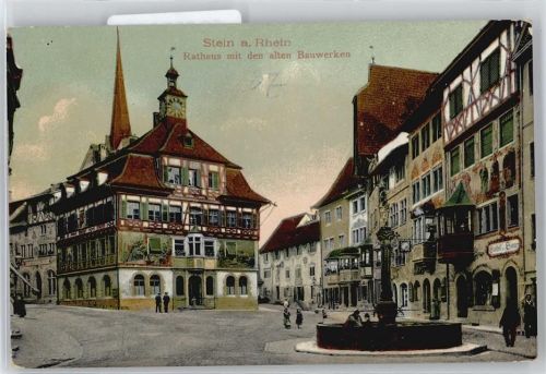 8260 Stein am Rhein - Rathaus, Rathausplatz, Brunnen