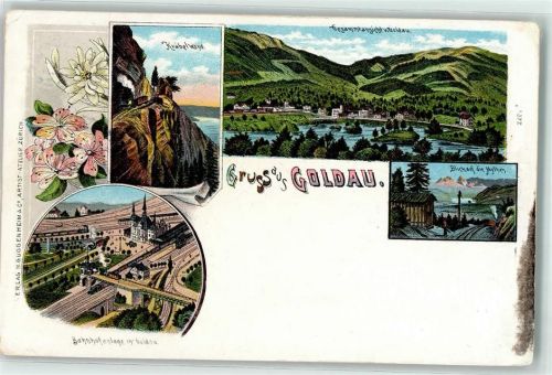 6410 Goldau 1899 - Kräbelwand Bahnhofanlage