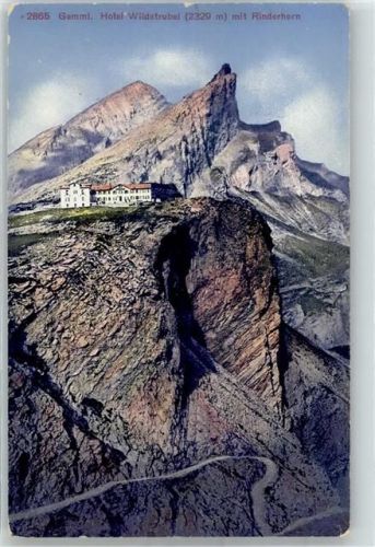 3954 Leukerbad Loèche-les-Bains Lithographie Hotel Wildstrubel Rindehorn Gemmi