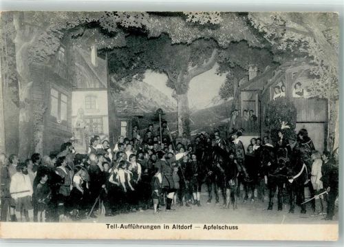 6460 Altdorf UR Foto AK Tell-Aufführung Apfelschuss