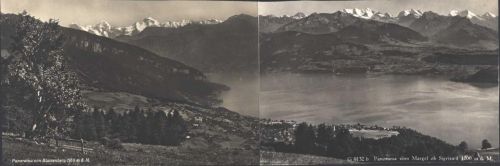 3655 Sigriswil - Aus 2 AK zusammengefügt Panorama vom Blumenberg beschädigt