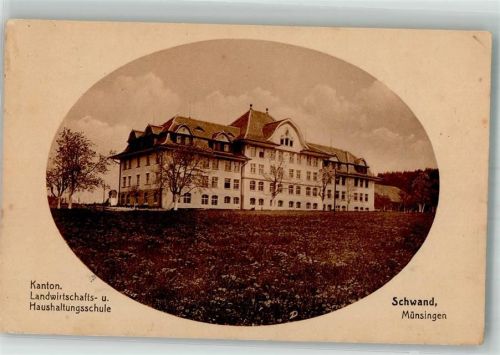 3110 Münsingen 1920 Foto AK Kant. Landwirtschafts- und Haushaltungsschule Schwand