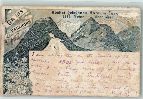 Faulhorn Gebrauchsspuren Vorläufer Druck 1890 - 1895