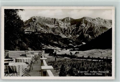 6013 Eigenthal - Kurhaus Pilatusblick Terrasse mit Pilatus
