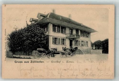 3052 Zollikofen 1905 Foto AK Gasthaus z. Kreuz