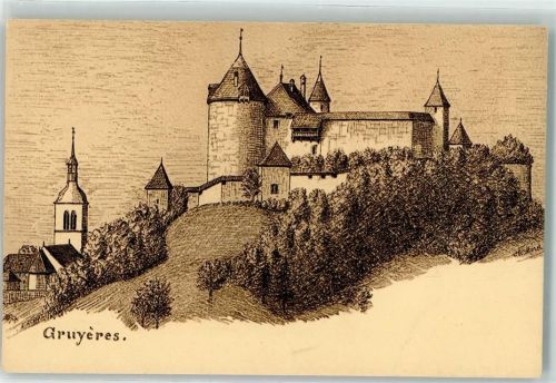 1663 Gruyères Künstlerkarte sign. Ch. Morel