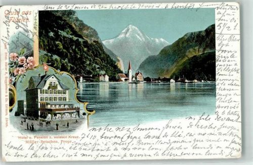6454 Flüelen 1902 - Hotel Pension zum weissen Kreuz