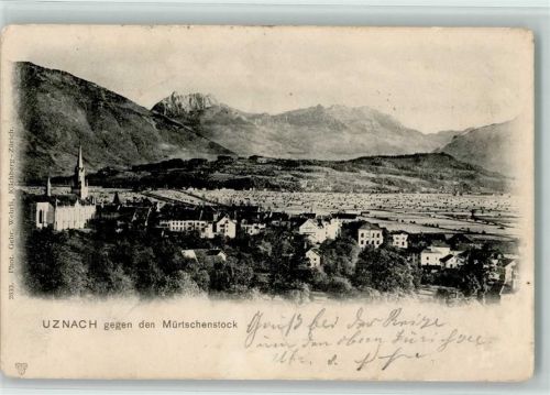 8730 Uznach Gebrauchsspuren 1901 Uznach gegen den Mürtschenstock