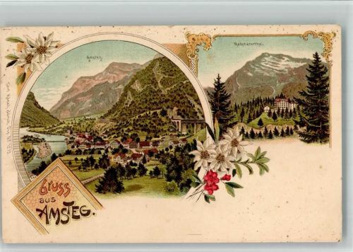 6474 Amsteg BOAKC Lithographie Maderanerthal Verlag Künzli Nr 1275