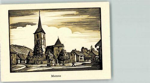 4132 Muttenz Künstlerkarte Stich