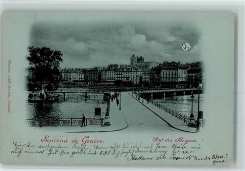 1200 Genève Genf 1899 Mondschein Pont des Borgues
