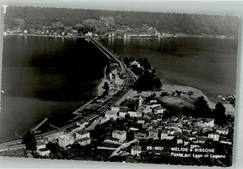 6815 Melide 1956 Foto AK Ponte sul Lago di Lugano