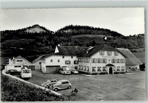 4458 Eptingen Foto AK Gasthaus Berghaus Ober-Bölchen Auto Omnibus Feldpost Schulen u,Kurse San.Trp.