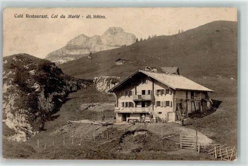 1860 Aigle 1913 - Cafe Gasthaus Co du Moele Ort lt. Stempel
