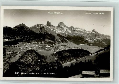 1885 Chesières - Tour d'Ai Tour de Famelon Leysin vu des Ecovets