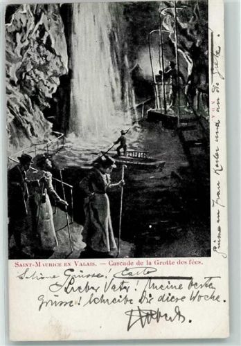1890 St-Maurice 1904 - en Valais Cascades de la Grotte des fees
