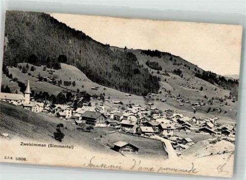 3770 Zweisimmen 1905 Foto AK Feldpost Eidg.Militärschule Thun