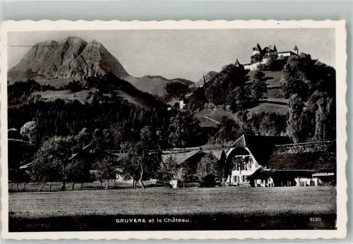 1663 Gruyères Foto AK Schloss Greyerz