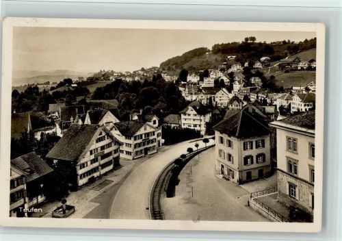 9053 Teufen AR 1927 Foto AK Straßenpartie, gute Erhaltung AK