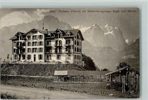 6086 Hasliberg Reuti - Kurhaus Viktoria mit Wetterhorngruppe Eiger und Mönch