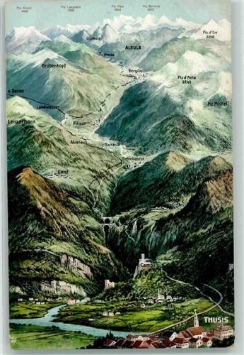 7430 Thusis - Albula - Bahn Strecke Vogelschau