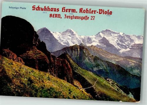 Schynige Platte Foto AK Werbung Schuhhaus Kohler Bern