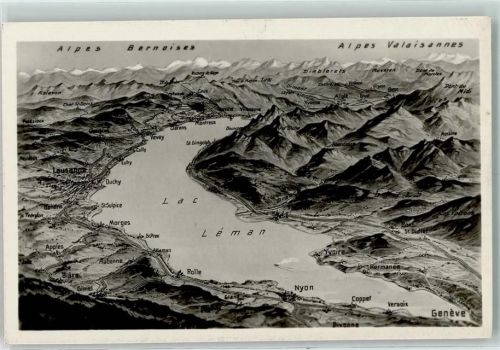 1260 Nyon - Vogelschau Genfersee