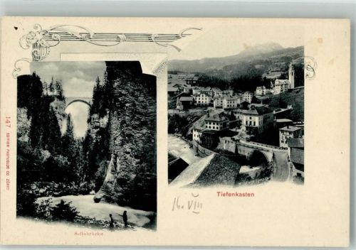 7450 Tiefencastel Foto AK Tiefenkasten Solisbrücke