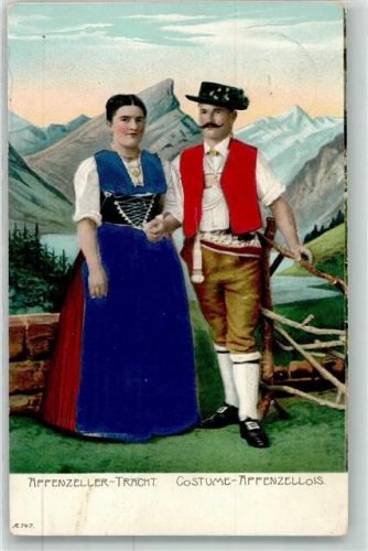 1920 Prägedruck Liebespaar mit echter Stoff Applikation AE 147