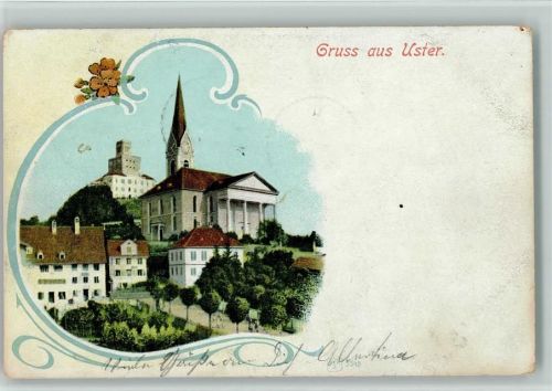 8610 Uster - 1908 Kirche und Schloss