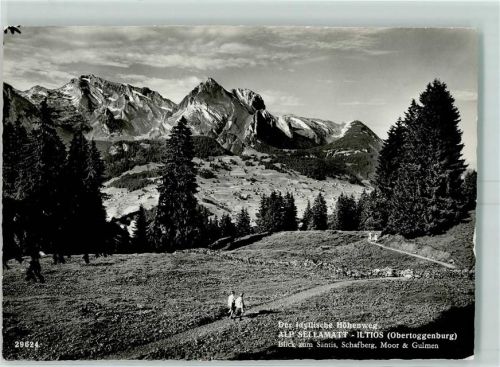 Iltios - Alp Sellamatt Blick zum Säntis Schafberg Moor und Gulmen