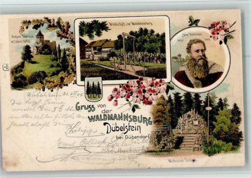 8600 Dübendorf Stettbach Lithographie Schloss Dübelstein Wirtschaft zur Waldmannsburg Hans Waldmann Denkmal