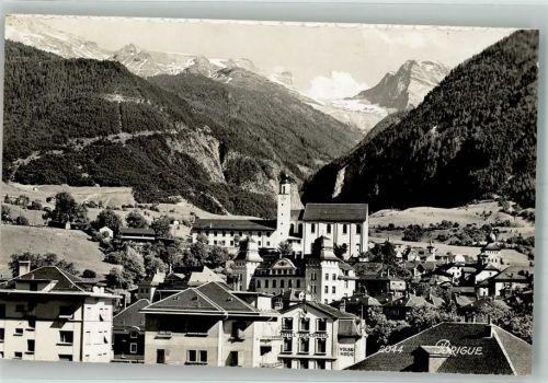 3900 Brig 1962 Foto AK Hotel Volkshaus Kirche