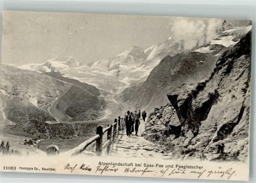3906 Saas-Fee 1907 Foto AK Feegletscher