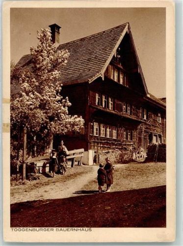 9113 Degersheim Foto AK Toggenburger Bauernhaus Foto Leibacher Ort lt. Stempel