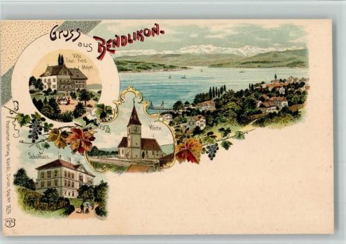 8802 Bendlikon BOAKC Villa Meyer Schulhaus Lithographie