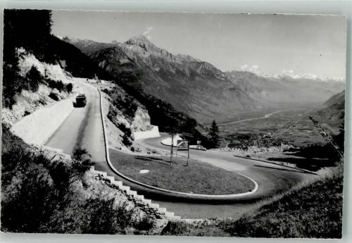 1920 Martigny Foto AK Omnibus Straße Route de la Forclaz et plaine du Rhone
