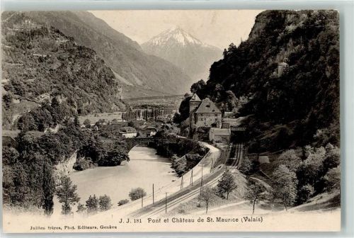 1890 St-Maurice - Brücke Schloss