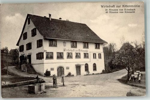 8703 Erlenbach ZH 1915 Foto AK Gasthaus zur Kittenmühle