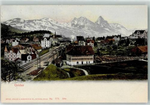 6410 Goldau 1909 - Bahnhof Bahnlinie