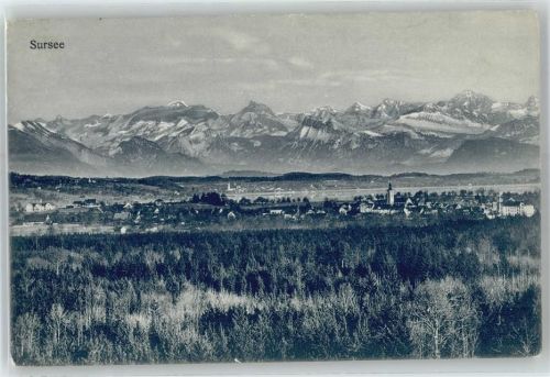 6210 Sursee - Kirche, Ortsansicht, Sursee, Alpenpanorama
