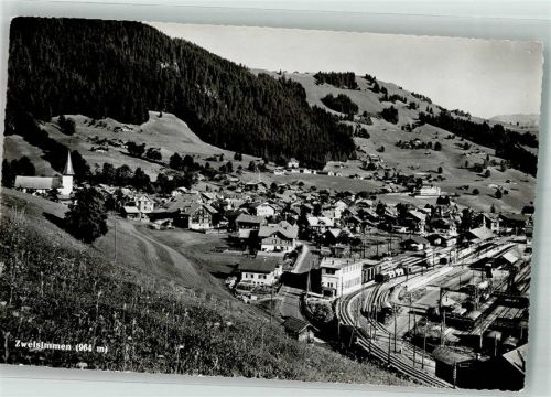 3770 Zweisimmen Foto AK Bahnhof