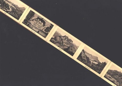 Gebrauchsspuren Lac du IV Cantons Lithographie Leporello 16 Ansichten 180 cm x 7 cm