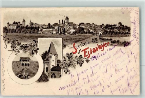 1470 Estavayer-le-Lac Gebrauchsspuren Lithographie