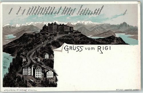 6410 Rigi Kulm Lithographie