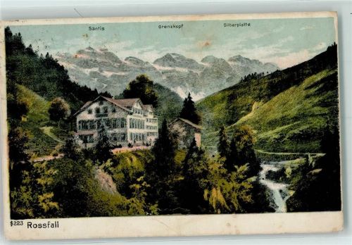 9107 Rossfall Urnäsch Gebrauchsspuren Säntis Grenzkopf Silberplatte