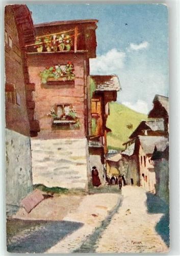 3961 Grimentz Künstlerkarte sign. F. Portier