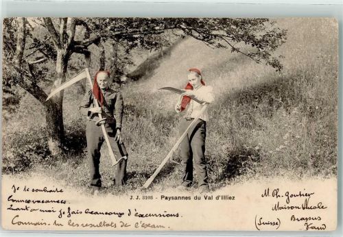 1873 Val-d'Illiez 1903 - Bäuerinnen mit Sense