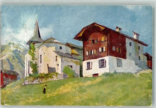 Grimentz sign. Portier Pro Juventute Schweiz Künstlerkarte